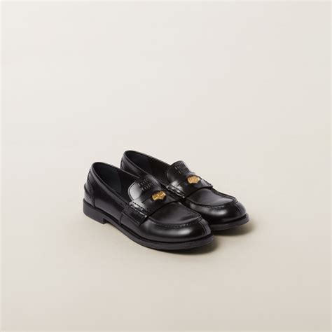 miu miu black loafers|Miu Miu Loafers .